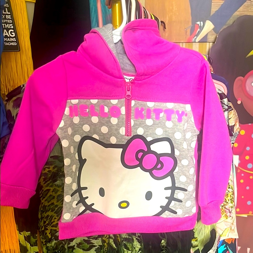 Hello Kitty Pink and Gray Kids Hoodie - Picture 1 of 1